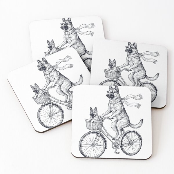Item preview, Vintage Belgian Shepherd Riding Bike Bicycle Cycling Dog Lover designed and sold by DoodleTortle.