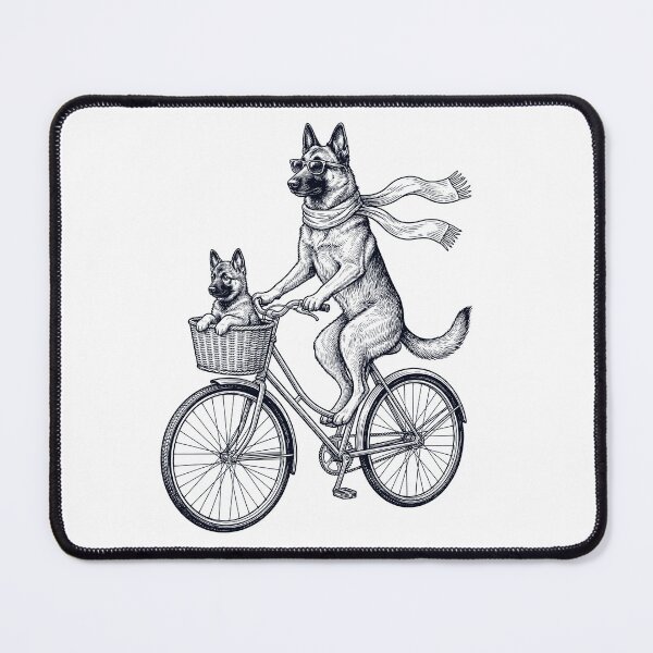 Item preview, Vintage Belgian Shepherd Riding Bike Bicycle Cycling Dog Lover designed and sold by DoodleTortle.