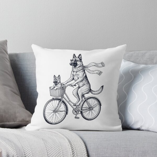 Item preview, Vintage Belgian Shepherd Riding Bike Bicycle Cycling Dog Lover designed and sold by DoodleTortle.