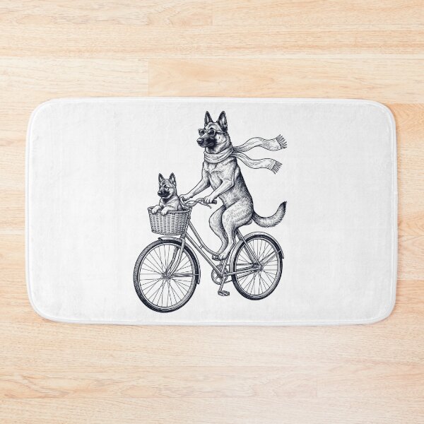 Item preview, Vintage Belgian Shepherd Riding Bike Bicycle Cycling Dog Lover designed and sold by DoodleTortle.