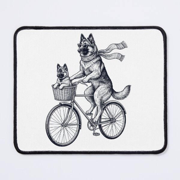 Item preview, Vintage Belgian Tervuren Riding Bike Bicycle Cycling Dog Lover designed and sold by DoodleTortle.