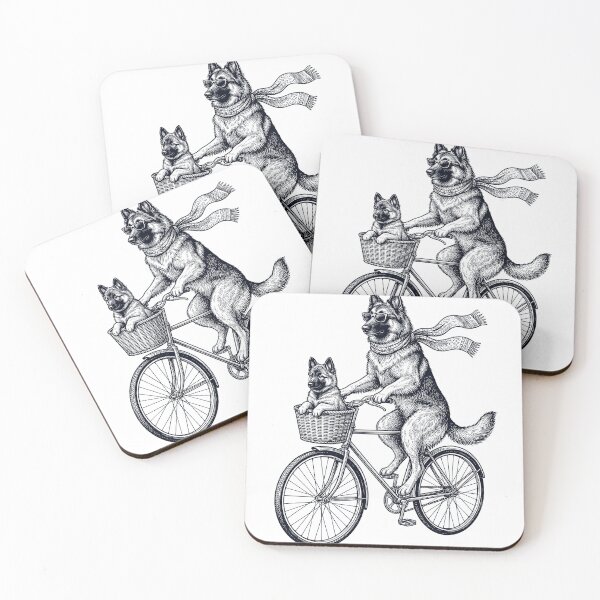 Item preview, Vintage Belgian Tervuren Riding Bike Bicycle Cycling Dog Lover designed and sold by DoodleTortle.