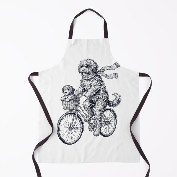Item preview, Vintage Bergamasco Shepherd Riding Bike Bicycle Cycling Dog Lover designed and sold by DoodleTortle.