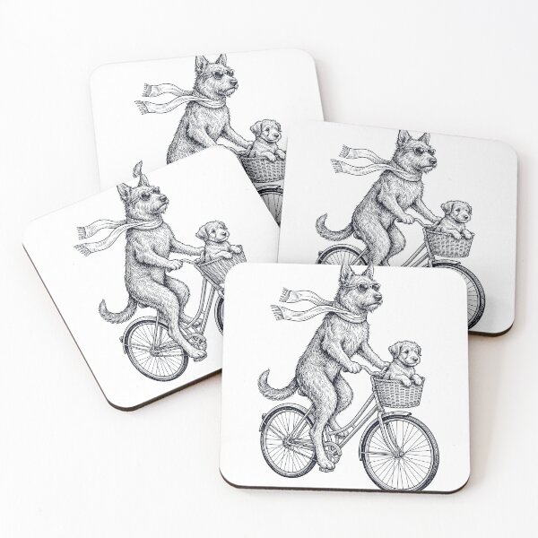Item preview, Vintage Berger Picard Riding Bike Bicycle Cycling Dog Lover designed and sold by DoodleTortle.