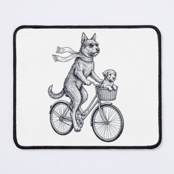 Item preview, Vintage Berger Picard Riding Bike Bicycle Cycling Dog Lover designed and sold by DoodleTortle.