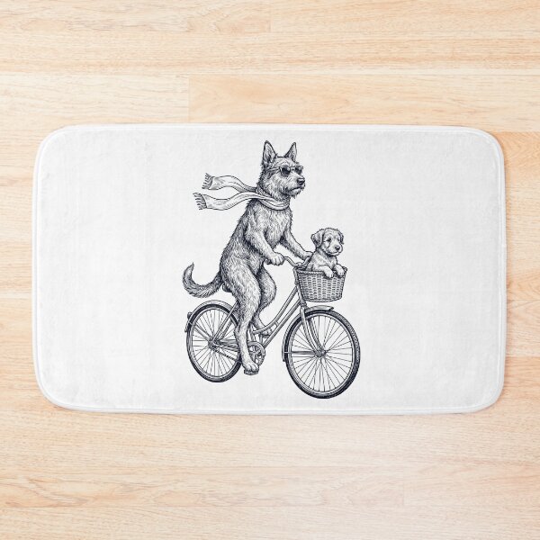 Item preview, Vintage Berger Picard Riding Bike Bicycle Cycling Dog Lover designed and sold by DoodleTortle.