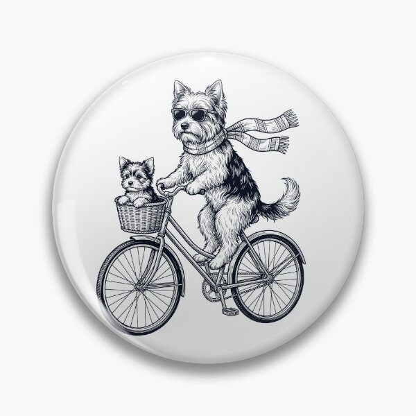 Item preview, Vintage Biewer Terrier Riding Bike Bicycle Cycling Dog Lover designed and sold by DoodleTortle.