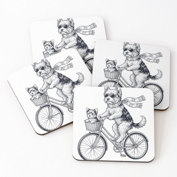 Item preview, Vintage Biewer Terrier Riding Bike Bicycle Cycling Dog Lover designed and sold by DoodleTortle.