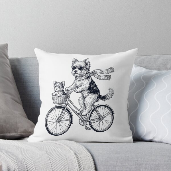 Item preview, Vintage Biewer Terrier Riding Bike Bicycle Cycling Dog Lover designed and sold by DoodleTortle.