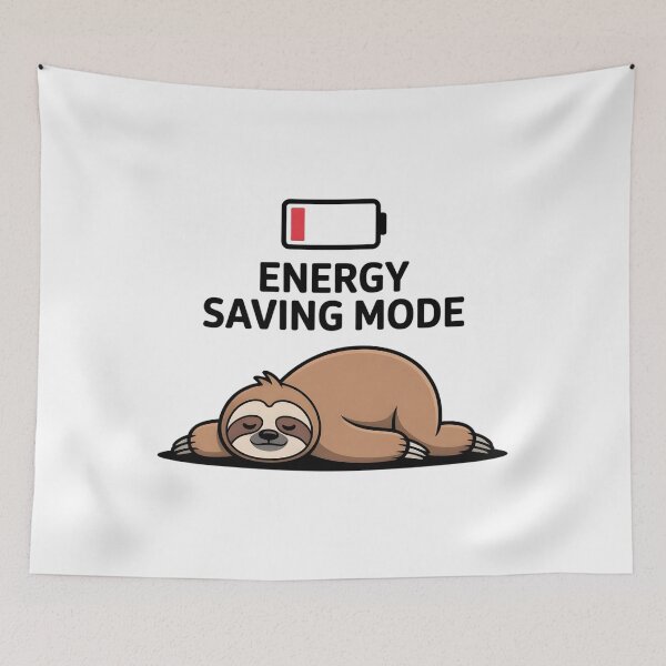 Item preview, Cute Tired Sloth Low Battery Aesthetic Burnout Meme Art designed and sold by Mr-wow.