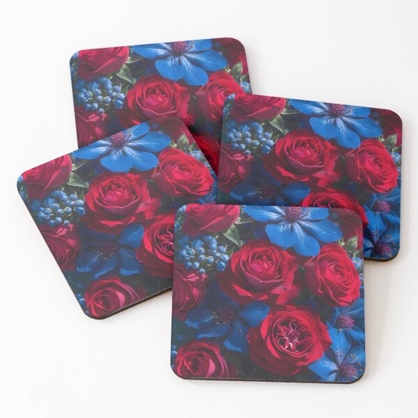 Item preview, Real Boho Flowers Red Blue 3D Texture designed and sold by NK-Studios .