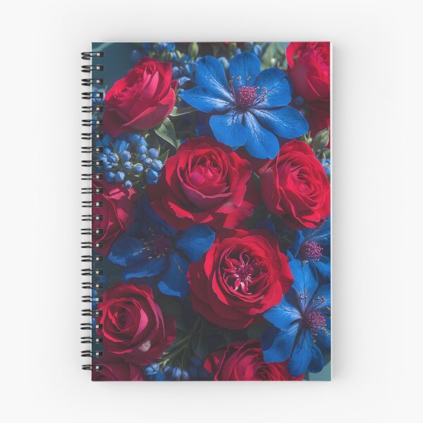 Aperçu de l'œuvre Fleurs bohèmes réelles rouges et bleues en texture 3D créée et vendue par NK-Studios .