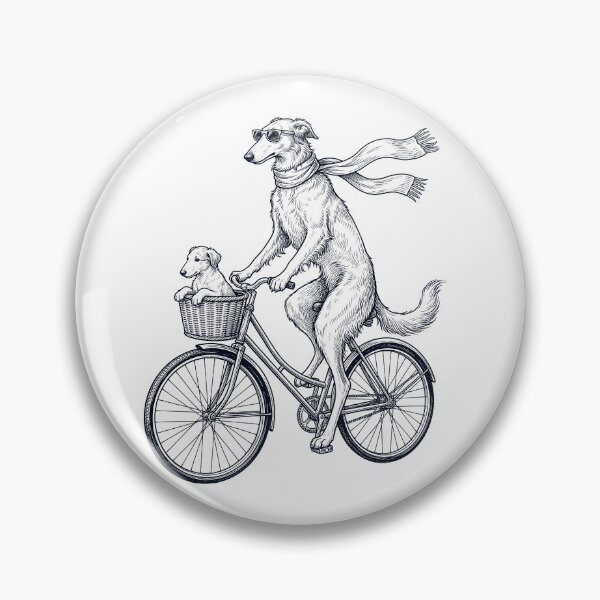 Item preview, Vintage Borzoi Riding Bike Bicycle Cycling Dog Lover designed and sold by DoodleTortle.