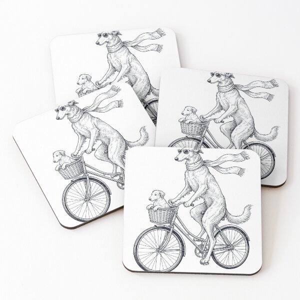 Item preview, Vintage Borzoi Riding Bike Bicycle Cycling Dog Lover designed and sold by DoodleTortle.