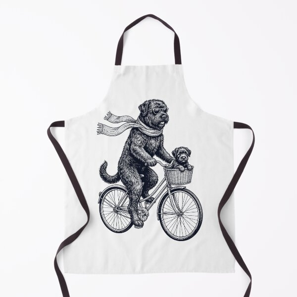 Item preview, Vintage Bouvier des Flandres Riding Bike Bicycle Cycling Dog Lover designed and sold by DoodleTortle.