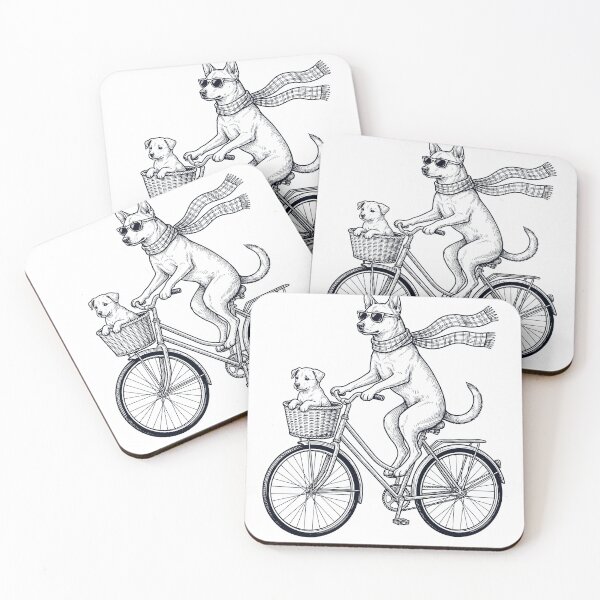 Item preview, Vintage Carolina Dog Riding Bike Bicycle Cycling Dog Lover designed and sold by DoodleTortle.