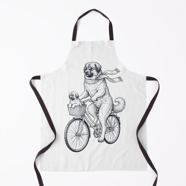 Item preview, Vintage Caucasian Shepherd Dog Riding Bike Bicycle Cycling Dog Lover designed and sold by DoodleTortle.