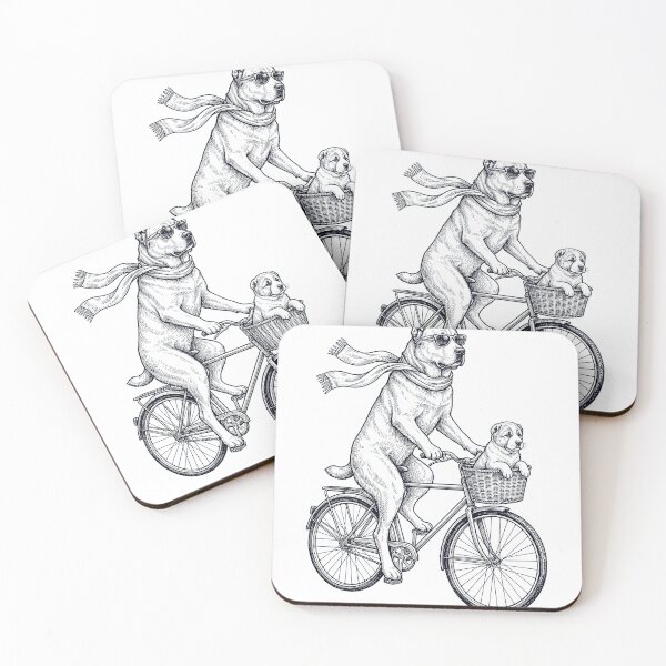 Item preview, Perro pastor de Asia central vintage montando en bicicleta, amante de los perros designed and sold by DoodleTortle.