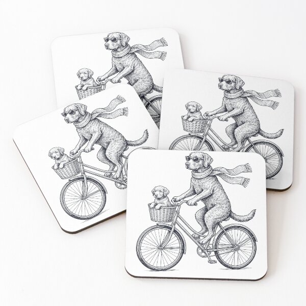 Item preview, Vintage Chesapeake Bay Retriever Riding Bike Bicycle Cycling Dog Lover designed and sold by DoodleTortle.