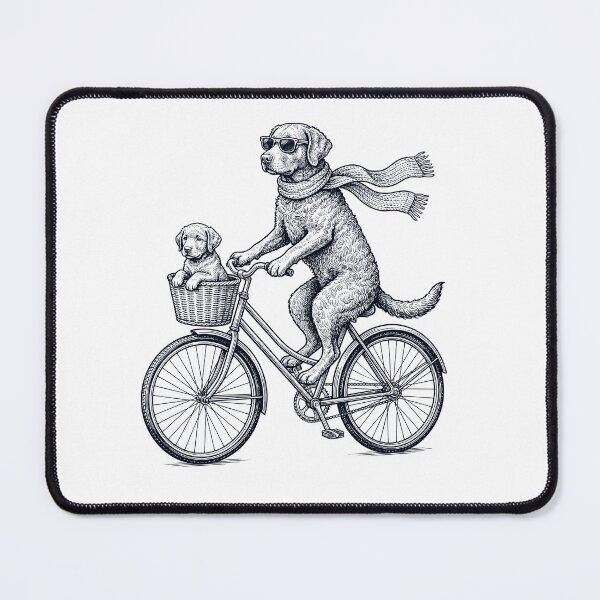 Item preview, Vintage Chesapeake Bay Retriever Riding Bike Bicycle Cycling Dog Lover designed and sold by DoodleTortle.