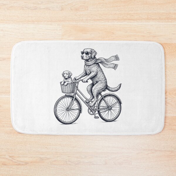 Item preview, Vintage Chesapeake Bay Retriever Riding Bike Bicycle Cycling Dog Lover designed and sold by DoodleTortle.