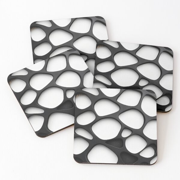 Item preview, Black and White Organic Geometric Abstract Pattern designed and sold by Kaleidoscope Print.