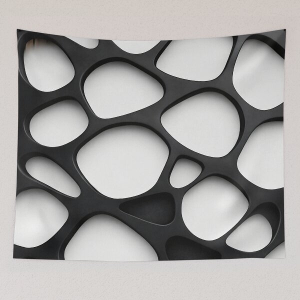 Item preview, Black and White Organic Geometric Abstract Pattern designed and sold by Kaleidoscope Print.