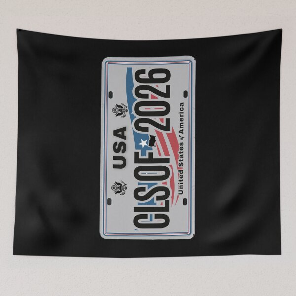 Item preview, Class of 2026 Sideways – USA License Plate Style Graduation Design with American Flag Wave designed and sold by GFamilyC.