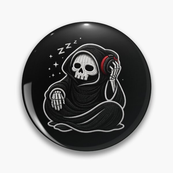 Item preview, Lazy Grim Reaper Relax Mode Sleepy Chill Gothic Embroidery Design designed and sold by ColorSplash123.