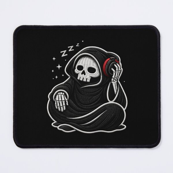 Item preview, Lazy Grim Reaper Relax Mode Sleepy Chill Gothic Embroidery Design designed and sold by ColorSplash123.