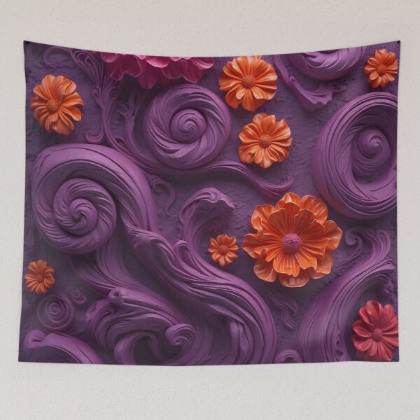 Item preview, Boho Floral 3D Vectortile Violet designed and sold by NK-Studios .
