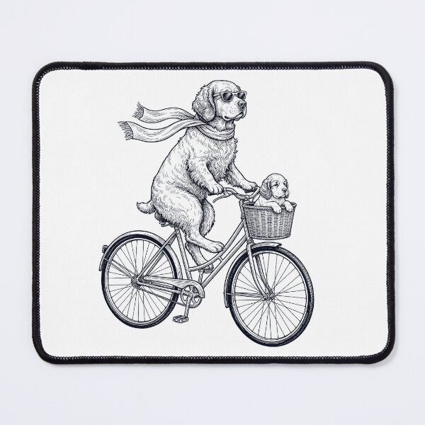 Item preview, Vintage Clumber Spaniel Riding Bike Bicycle Cycling Dog Lover designed and sold by DoodleTortle.