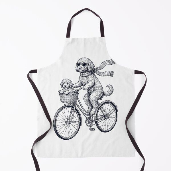 Item preview, Vintage Cockapoo Riding Bike Bicycle Cycling Dog Lover designed and sold by DoodleTortle.