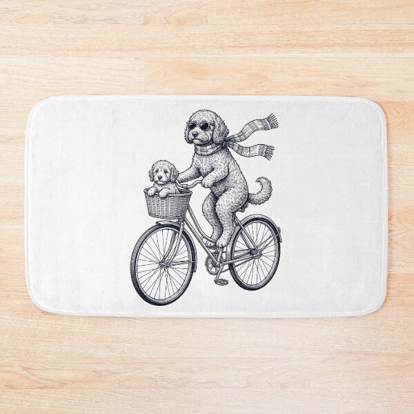 Item preview, Vintage Cockapoo Riding Bike Bicycle Cycling Dog Lover designed and sold by DoodleTortle.