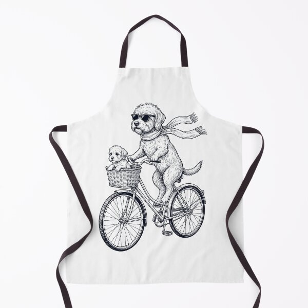 Item preview, Vintage Dandie Dinmont Terrier Riding Bike Bicycle Cycling Dog Lover designed and sold by DoodleTortle.