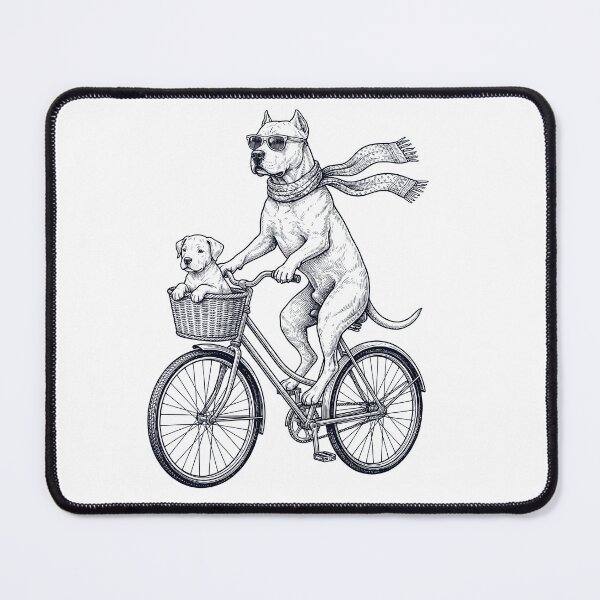 Item preview, Vintage Dogo Argentino Riding Bike Bicycle Cycling Dog Lover designed and sold by DoodleTortle.