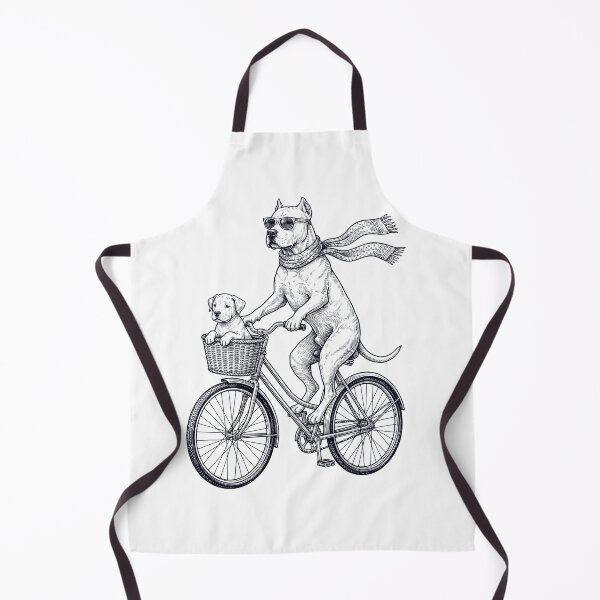 Item preview, Vintage Dogo Argentino Riding Bike Bicycle Cycling Dog Lover designed and sold by DoodleTortle.