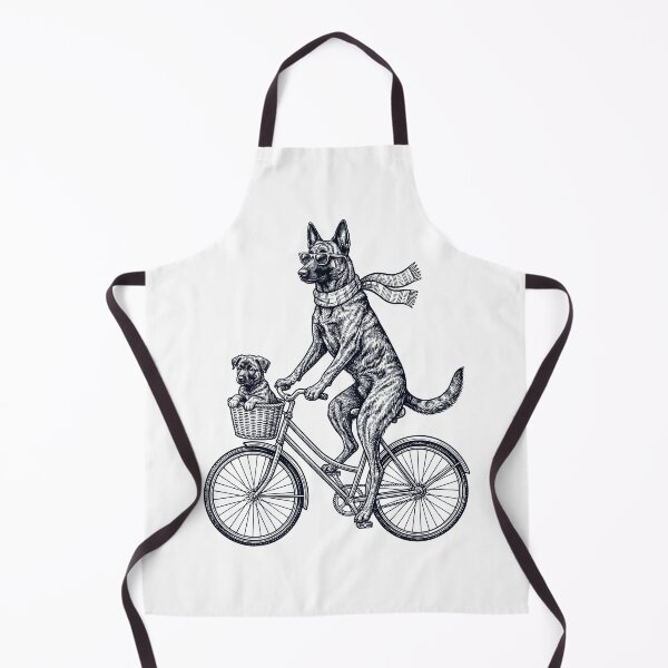 Item preview, Vintage Dutch Shepherd Riding Bike Bicycle Cycling Dog Lover designed and sold by DoodleTortle.