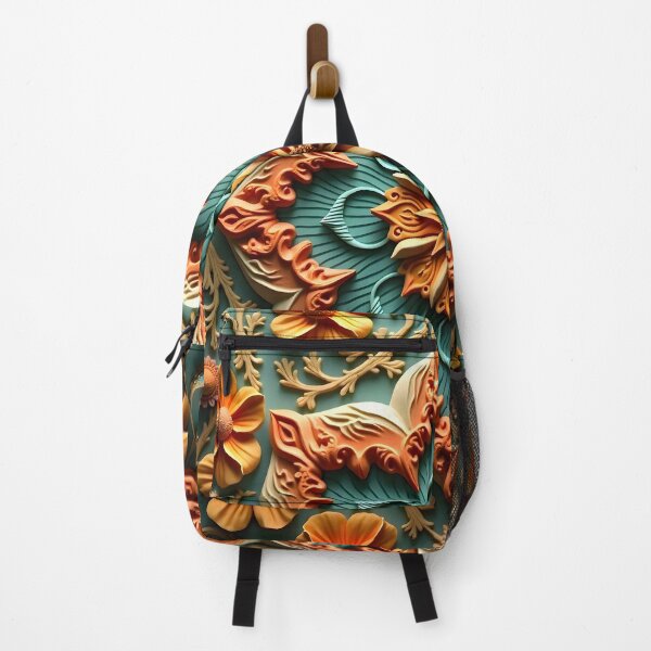 Item preview, Boho Floral Pattern Turquoise Orange designed and sold by NK-Studios .