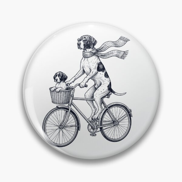 Item preview, Vintage English Pointer Riding Bike Bicycle Cycling Dog Lover designed and sold by DoodleTortle.