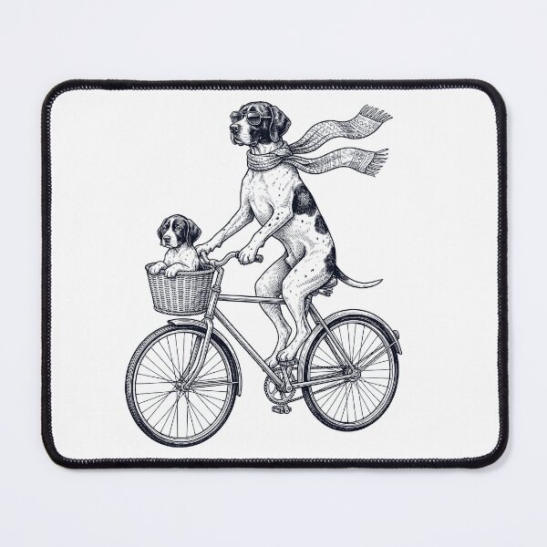 Item preview, Vintage English Pointer Riding Bike Bicycle Cycling Dog Lover designed and sold by DoodleTortle.