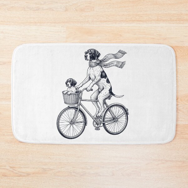 Item preview, Vintage English Pointer Riding Bike Bicycle Cycling Dog Lover designed and sold by DoodleTortle.
