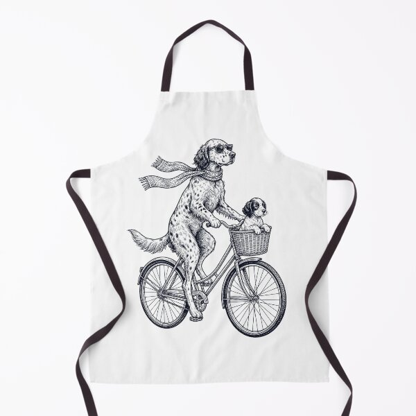 Artikelvorschau, Vintage English Setter fährt Fahrrad, Fahrrad, Radfahren, Hundeliebhaber entworfen und verkauft von DoodleTortle.
