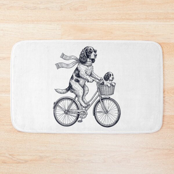 Item preview, Vintage Field Spaniel Riding Bike Bicycle Cycling Dog Lover designed and sold by DoodleTortle.