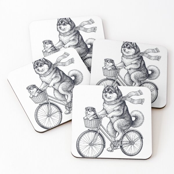 Item preview, Vintage Finnish Lapphund Riding Bike Bicycle Cycling Dog Lover designed and sold by DoodleTortle.
