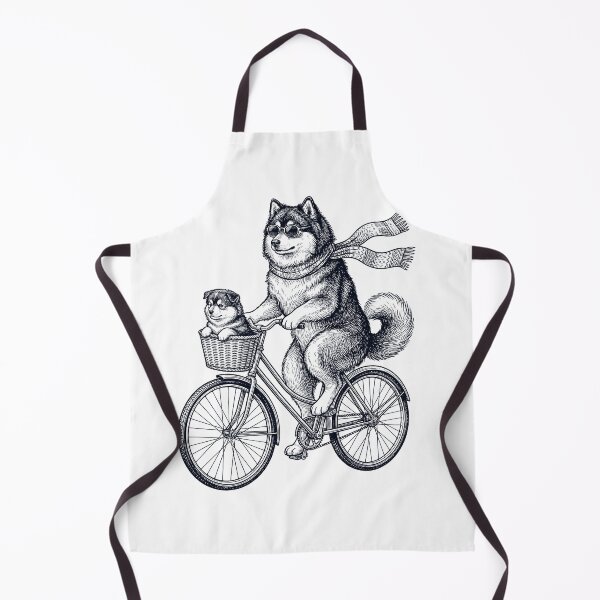 Item preview, Vintage Finnish Lapphund Riding Bike Bicycle Cycling Dog Lover designed and sold by DoodleTortle.