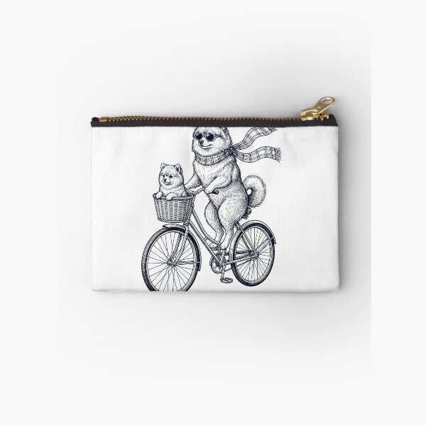Item preview, Vintage German Spitz Riding Bike Bicycle Cycling Dog Lover designed and sold by DoodleTortle.