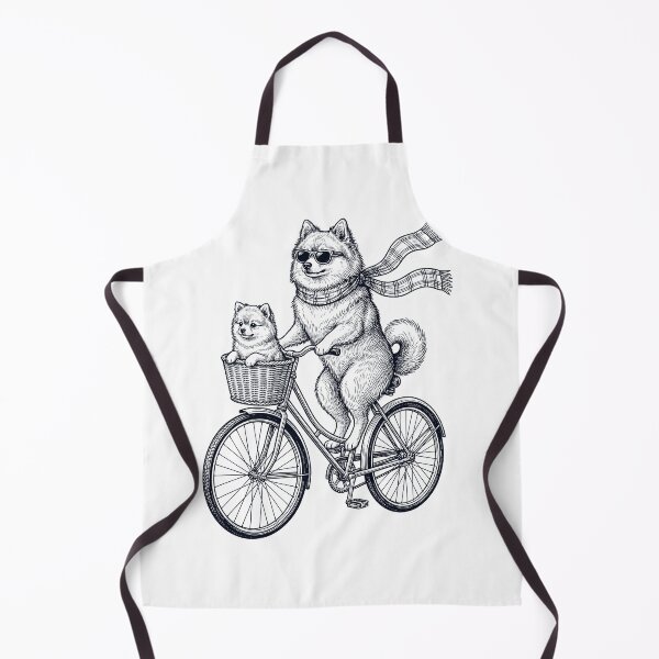 Item preview, Vintage German Spitz Riding Bike Bicycle Cycling Dog Lover designed and sold by DoodleTortle.