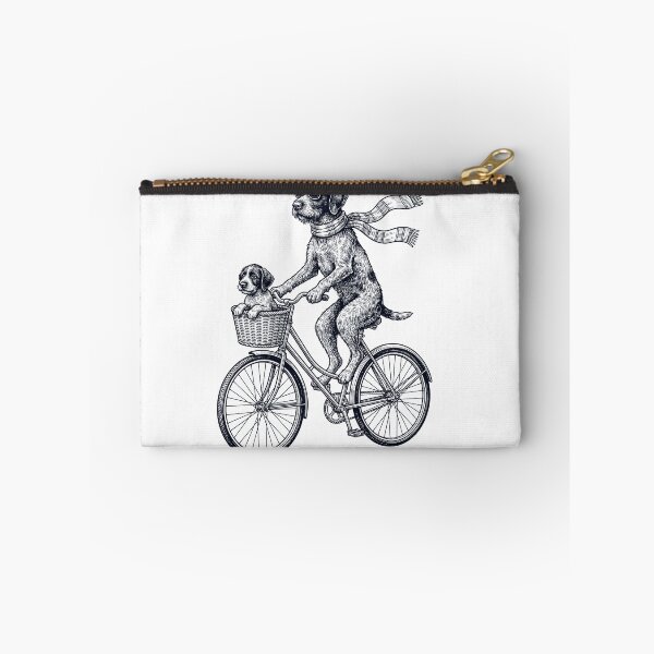 Item preview, Vintage German Wirehaired Pointer Riding Bike Bicycle Cycling Dog Lover designed and sold by DoodleTortle.