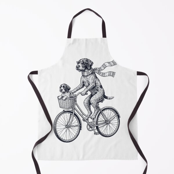 Item preview, Vintage German Wirehaired Pointer Riding Bike Bicycle Cycling Dog Lover designed and sold by DoodleTortle.